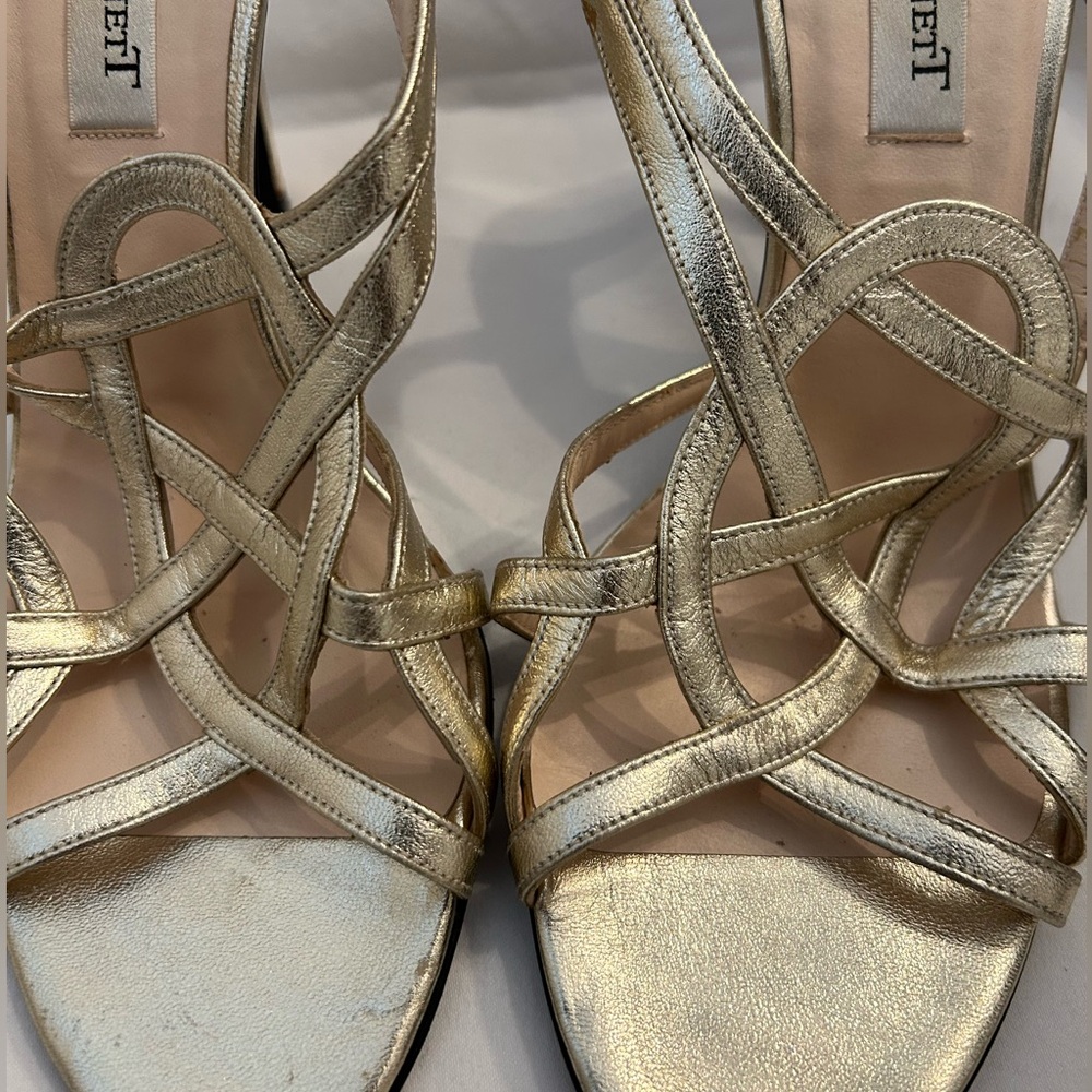 L.K. Bennett Gold Strappy Feria Heels‎ Size EU 37 - Picture 3 of 14